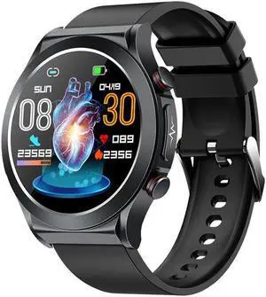 Tk21p Ecg Smart Watch Heart Rate Blood Oxygen Body Temperature Sleep Monitoring Multi-Sport Smart Watch (Black)