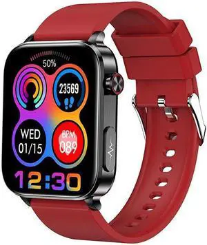 Tk15 Ecg Blood Glucose Uric Acid Bluetooth Call Smart Watch Body Temperature Heart Rate Multi-Sport Smart Watch (Red)