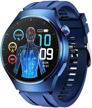 Mt200 Bluetooth Calling Ecg Body Temperature Blood Glucose Heart Rate Blood Pressure More Than Sport Smart Watch (Blue) Black