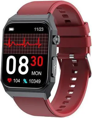 E530 Non-Invasive Blood Glucose Body Temperature Smart Watch Blood Pressure Blood Oxygen Heart Rate Weather Music Alarm Clock Smart Watch (Red)
