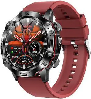 2024Et482 Bluetooth Call Ecg Non-Invasive Blood Glucose Smart Watch Multi-Sport Smart Watch (Red)