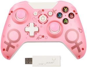 Wireless Controller for Xbox One, 2.4 GHZ Bluetooth Game Controller Plug and Play, Bluetooth Remote Joypad for Xbox One/Xbox One S/Xbox One X/Xbox Series X/PS3/PC, No Headset Jack(PINK)