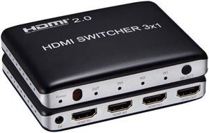 HDMI Switch 3x1 4K60Hz HDMI Switcher 3 in 1 out Splitter Converter With Remote Control for PS3 PS4 XBOX DVD PC