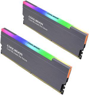 2Pcs ARGB DDR Memory RAM Cooler Armor, Memory Cooling Vest Radiator,  RGB DDR Heatsink with Controller for DIY PC Game MOD DDR3 DDR4 - Gray