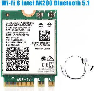 3000Mbps WiFi 6 Intel AX200 Bluetooth 5.1 M.2 Key E Card IPEX4 Antennas, Wireless AX200NGW Dual Band 2.4Ghz/5Ghz 802.11ac/ax WiFi Network Adapter, Support Windows 10 Linux For Laptop Desktop PC 3000Mbps WiFi 6 Intel AX200 Bluetooth 5.1 M.2 Key E Card IPEX4 Antennas, Wireless AX200NGW Dual Band 2.4Ghz/5Ghz 802.11ac/ax WiFi Network Adapter, Support Windows 10 Linux For Laptop Desktop PC