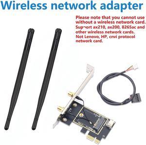 M.2 To PCI Express Wireless Adapter Converter with 2x Antenna NGFF M.2 WiFi Bluetooth Card For Intel AX210 AX200 9260 8265 8260 BCM94352Z DW1560