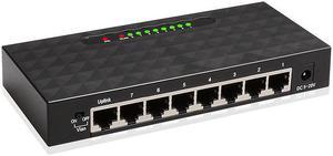 8 Port 1000Mbps Gigabit Network Switch, Ethernet Smart Switcher, High Performance RJ45 Hub Internet Splitter, Plug & Play, Traffic Optimization, Unmanaged