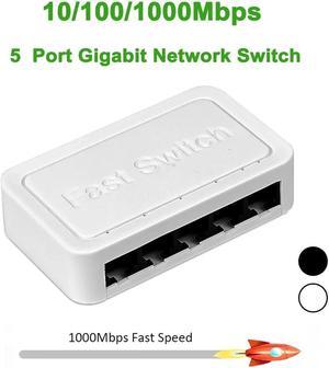 TelDaykemei 10/100 / 1000Mbps Mini Gigabit Network Switch 5 Port Ethernet Switch Internet Splitter Desktop RJ45 Hub