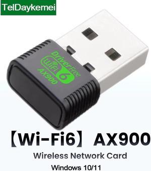 TelDaykemei AX900 USB WiFi 6 Adapter Dongle Dual Band 2.4G/5GHz USB WiFi Network Wireless Receiver Driver Free Windows 10/11