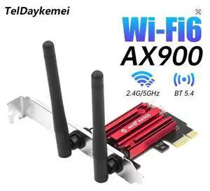 Dual Band WiFi 6 AX900 Bluetooth 5.4 PCI-Express Wireless Adapter Network Card for Desktop PC Windows 10/11 Dual Band WiFi 6 AX900 Bluetooth 5.4 PCI-Express Wireless Adapter Network Card for Desktop PC Windows 10/11