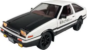 MiniAuto 1:20 Scale Initial D Trueno AE86 Sprinter Alloy Diecast Model Pop-up Headlights the Drift Car of Fujiwara Takumi (Black & White)
