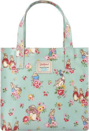Cath Kidston x Peter Rabbit Limited Edition Small Bookbag Open Top Handled Handbag Lunch Bag Water Resistant Oilcloth Tote Floral Pattern