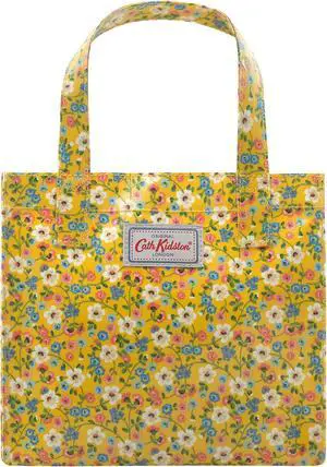 Cath Kidston S Bookbag Small Size Open Top Handled Handbag Lunch Bag Water Resistant Oilcloth Tote Small Flowers Floral Pattern (Pembridge Ditsy Yellow)