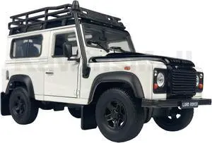 Welly 1:24 Land Rover 2010s Defender TD5 TDCI 90 Off-Road Vehicle Truck Alloy Diecast Model Toy White