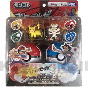 Takara Tomy Pokemon Moncolle Pokederze Poke with Pikachu vs Scorbunny 1.6 Inch Figurines Toy Authentic Product by Takara Japan