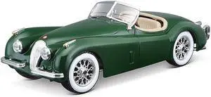 Bburago 1:24 Scale Jaguar (1951) XK 120 Classic Roadster Car Alloy Diecast Model Star Collection Series (Color: Green)
