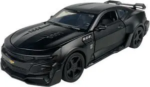MiniAuto 1:32 Chevrolet Camaro SS 2016 Sports Car Alloy Diecast Model Pull-back Car Toy Sound and Light (Black)