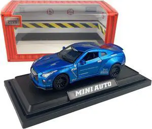 MiniAuto 1:32 Nissan GTR R35 Nismo GT-R Widebody Sport Car Diecast Model Pull-back Car Toy Sound & Light (Blue)