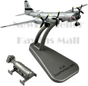 Collectable Diecast 1:300 Scale 1945 B-29 Superfortress Aircraft Diecast Model with Little Boy AtomicBomb Plastic Model