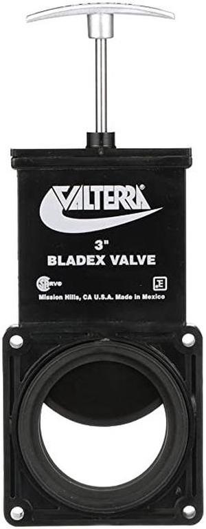 T1003VPM Bladex 3-Inch Waste Valve Body with Metal Handle, Mess-Free Waste Valve for RV's, Campers, Trailers, Black