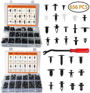415pcs Auto Body Push Pin Rivet Clips+240pcs Car Trim Panel Body Plastic Fastener Clips with Fastener Removal Tool Replacement Parts for Toyota GM Ford Honda Lexus MR2 Chrysler