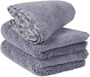 Detail Microfiber Auto Detailing Towels (16" x 24") - 550 GSM Microfiber Car Towels for Washing Drying Waxing ing Polishing (3 Pack, Gray)