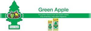 Car Air Freshener | Hanging Paper Tree for Home or Car | Green Apple | 12 Pack