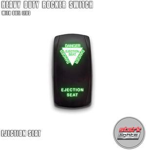 EJECTION SEAT - Green -  5-PIN Laser Etched LED Rocker Switch Dual Light - 20A 12V ON/OFF