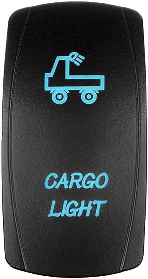 5 Pin Laser Automotive Rocker Switches On/Off LED Light 12V 20A - Interior Accessories for Car, Truck, UTV, ATV, Utility and Off-Road Vehicles (Cargo Light, Blue)