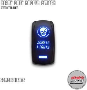 ZOMBIE LIGHTS - Blue -  5-PIN Laser Etched LED Rocker Switch Dual Light - 20A 12V ON/OFF