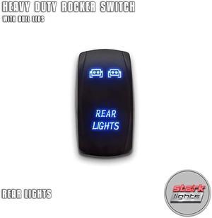 REAR LIGHTS - Blue -  5-PIN Laser Etched LED Rocker Switch Dual Light - 20A 12V ON/OFF