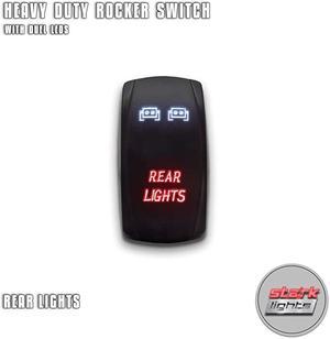 REAR LIGHTS - White/Red -  5-PIN Laser Etched LED Rocker Switch Dual Light - 20A 12V ON/OFF