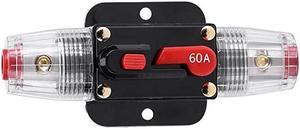 Car Audio 60 Amp Resettable Fuse Circuit Breaker Car Protect for Audio System Fuse 12-24V DC for Car Audio Amps Overload Protection Fuse (60A)