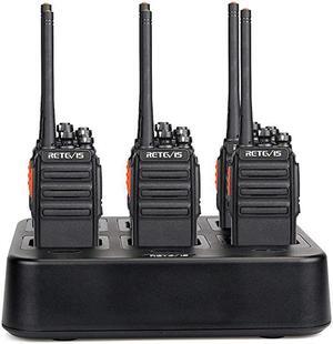 Case of 6 H777S Walkie Talkies Long Rangewith Six Way Multi Gang ChargerTwo Way Radios Rechargeable for JobsiteRestaurantChurchCommercial