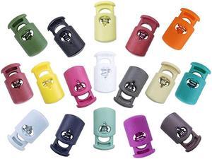 Single Hole Heavy Duty Plastic Cord Lock Clamp Toggle Stop Slider for Paracord, Drawstrings, Bungee Cord, Accessory Cordage – Indoor/Outdoor Use – Multiple Colors
