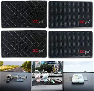 Sticky Dash Pad (4 Pack), Removable and Traceless Car Dashboard Mat with Heat Resistant, Sticky Non-Slip Dashboard Gel Pad for Cell Phone, Sunglasses, Keys, Coins and More (Size: 5.9" x 3.5")