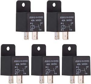 Car Relay 4 Pin 12v 40amp Spst Model No.: JD2912-1H-12VDC 40A 14VDC, Auto Switches & Starters,Pack of 5