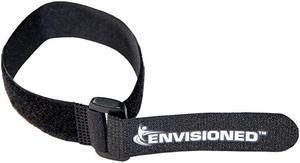 Cinch Straps 1.5" x 12" - 10 Pack, Multipurpose Strong Gripping, Quality Hook and Loop Securing Straps (Black)