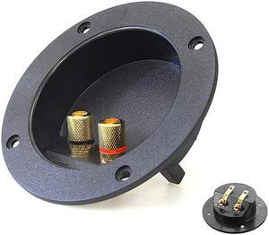2-Way Speaker Box Terminal Binding Post, DIY Home Car Stereo Screw Cup Connectors, Round Spring Cup Subwoofer Plugs