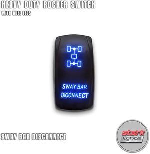 SWAY BAR DISCONNECT - Blue -  5-PIN Laser Etched LED Rocker Switch Dual Light - 20A 12V ON/OFF