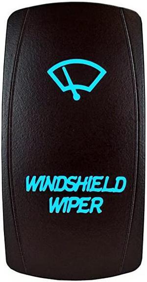 5 Pin Laser Automotive Rocker Switches On/Off LED Light 12V 20A - Interior Accessories for Car, Truck, UTV, ATV, Utility and Off-Road Vehicles (Windshield Wiper, Blue)