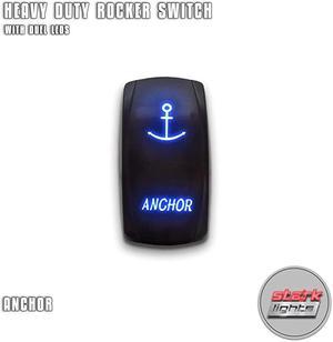 ANCHOR - Blue -  5-PIN Laser Etched LED Rocker Switch Dual Light - 20A 12V ON/OFF