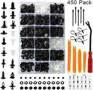 Car Body Clips, Assorted Auto Rivets, Universal Plastic Retainers, Automotive Push in Fasteners with Removal Tools for GM Ford Toyota Honda Chrysler's Bumper Fender Door Panel Dashboard Hood