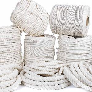 Twisted 100% Natural Cotton Rope - White Cotton Rope - (3/16 Inch x 10 Feet)