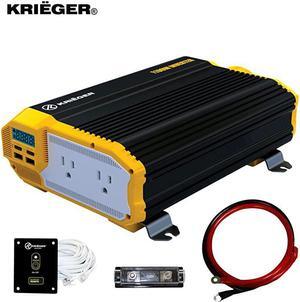 1100 Watt 12V Power Inverter Dual 110V AC Outlets Installation Kit Included Automotive Back Up Power Supply For Blenders Vacuums Power Tools MET Approved According to UL and CSA