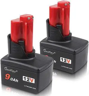 2 Pack  M12 12V 9Ah Replacement Battery Compatible with Milwaukee M12 Lithiumion Battery 48112411 48112440 48112402 Tools