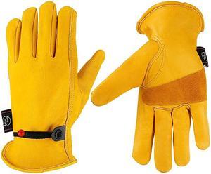 Leather Work Gloves with Adjustable Wrist For Yard Work Gardening Farm Warehouse Construction Motorcycle Men amp Women XXL