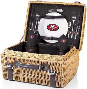 San Francisco 49ers Champion Picnic Basket with Deluxe Service for Two Black