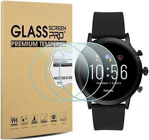 3-Pack for Fossil Gen 5 Carlyle HR Screen Protector Tempered Glass for Fossil Men Gen 5 Carlyle HR Smartwatch [2.5D 9H Hardness] [Anti-Scratch]