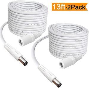 2-Pack?DC Power Extension Cable 13ft 5.5mm x 2.1mm 12V DC Security Camera Extension Cord Male to Female for CCTV Wireless Indoor,Standalone LED Strip,DC Power Supply Adapter Extender Cable